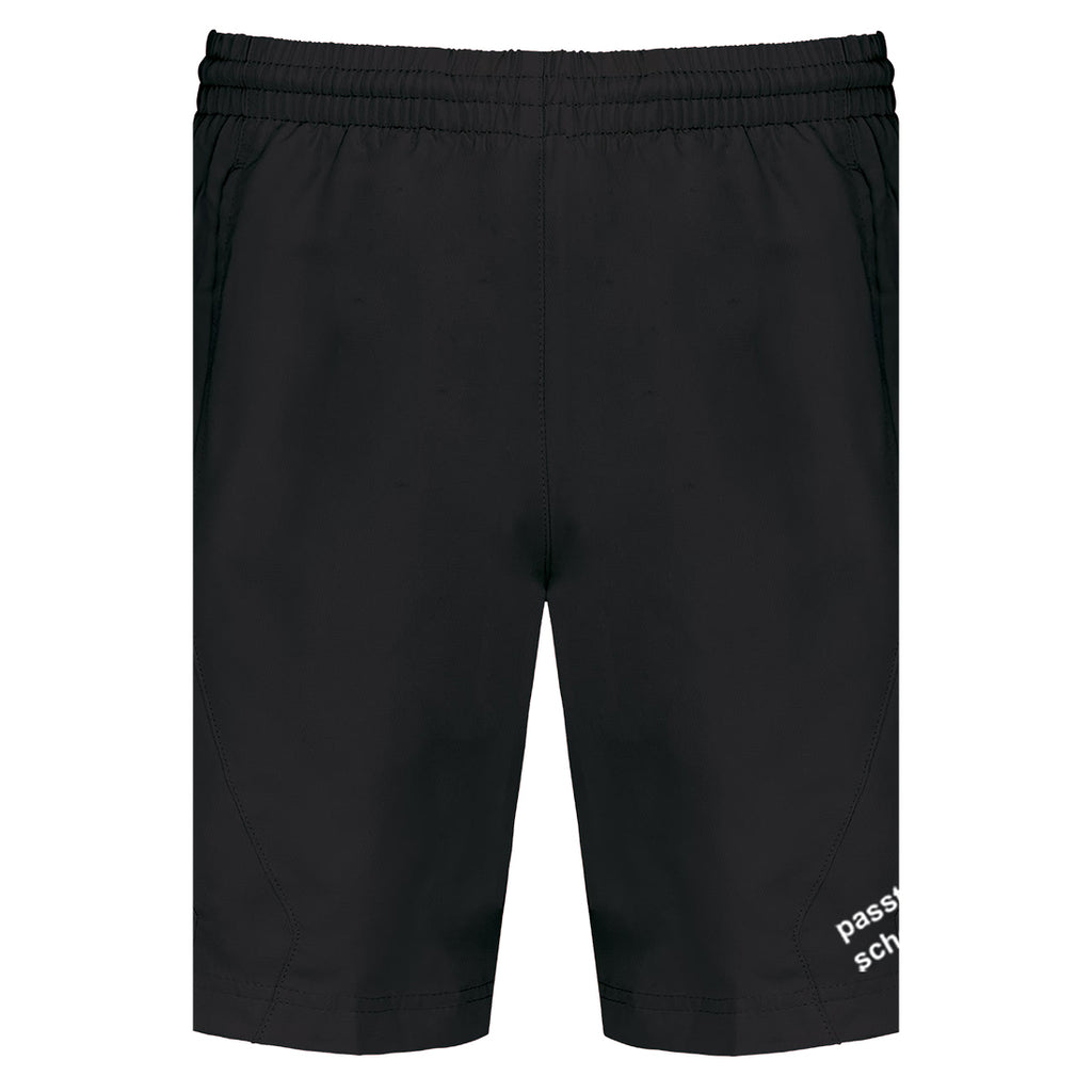 Andy №2 – Schwarze Sport-Shorts mit weißer Logostickerei