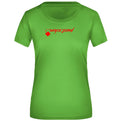 Serena №5 – Grünes, klassisch geschnittenes Kurzarm-Funktionsshirt mit rotem Druck