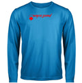 Rafa №4 – Blaues Langarm-Funktionsshirt mit rotem verkehrtem Druck