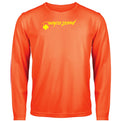 Rafa №7 – Oranges Langarm-Funktionsshirt mit gelbem verkehrtem Druck