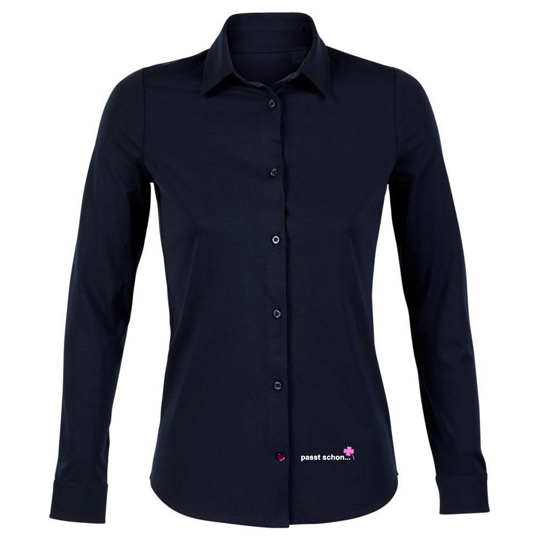 Monika №3 | Tailliert geschnittene Jersey Bluse