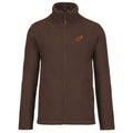 Hermann №11 – Braune Fleecejacke mit oranger Logostickerei
