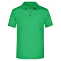 Roger №6 – Grünes Funktions-Poloshirt mit blauer Logostickerei