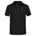 Roger №2 – Schwarzes Funktions-Poloshirt mit grüner Logostickerei