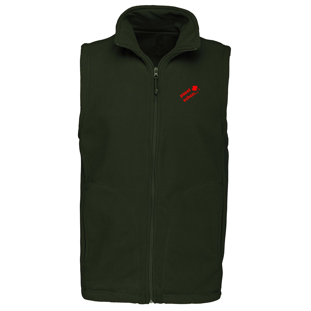 Hubert №7 – Grün Fleeceweste mit blauer Logostickerei