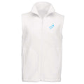 Hubert №1 – Weiße Fleeceweste mit blauer Logostickerei