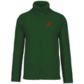 Hermann №7 – Dunkelgrüne Fleecejacke mit roter Logostickerei