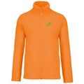 Hermann №8 – Orange Fleecejacke mit grüner Logostickerei