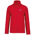 Hermann №9 – Rote Fleecejacke mit blauer Logostickerei