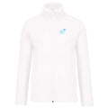 Hermann №1 – Weiße Fleecejacke mit blauer Logostickerei