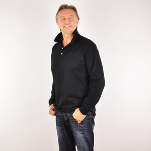 Clemens №2 | Leicht tailliert geschnittenes langarm Poloshirt
