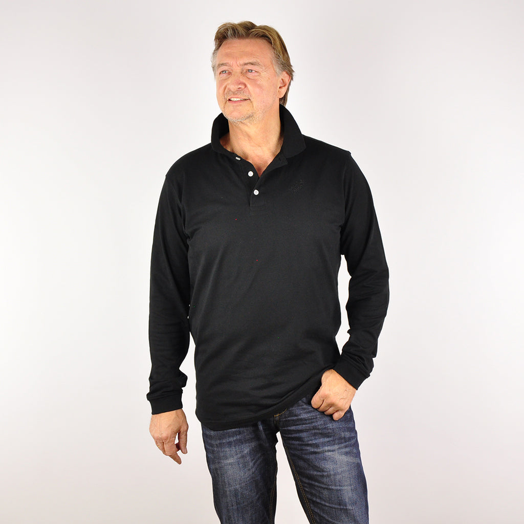 Clemens №2 | Leicht tailliert geschnittenes langarm Poloshirt