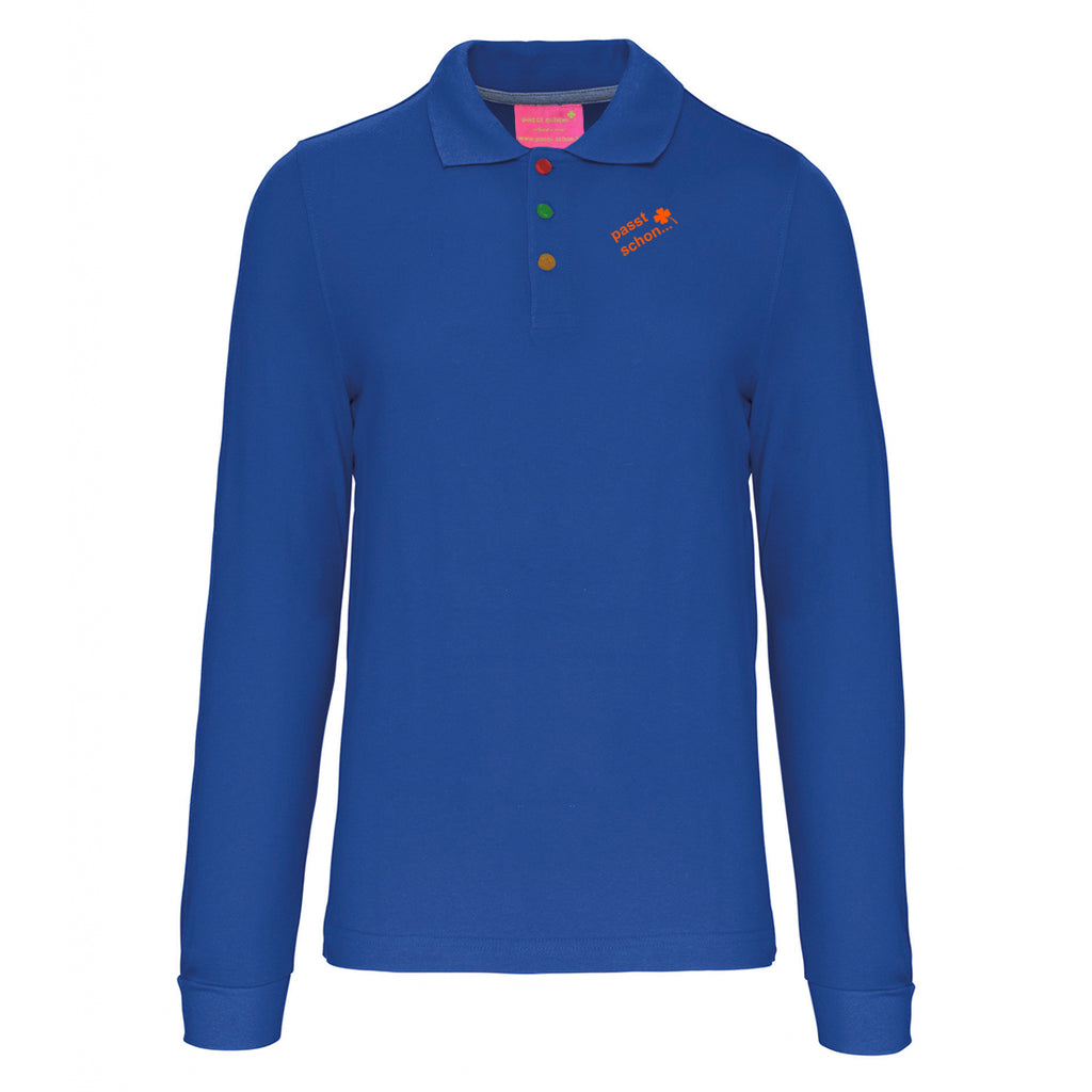 Harald №4 – Royalblaues Langarm-Poloshirt