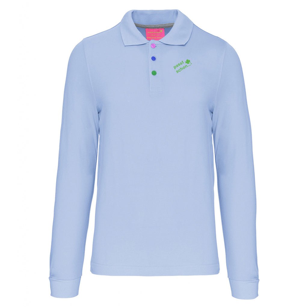 Harald №5 – Hellblaues Langarm-Poloshirt