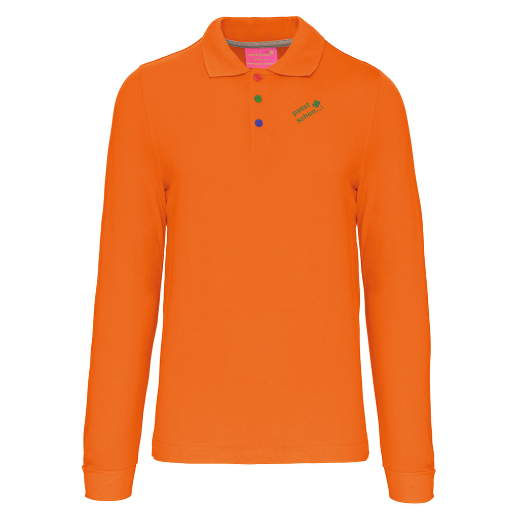 Harald №9 – Oranges Langarm-Poloshirt