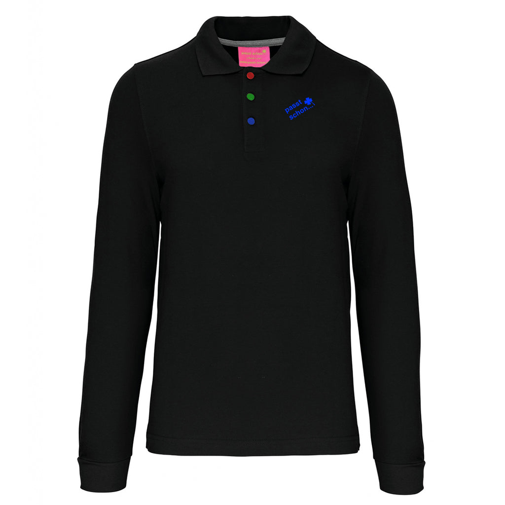Harald №2 – Schwarzes Langarm-Poloshirt