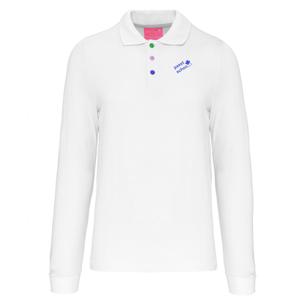 Harald №1 – Weißes Langarm-Poloshirt