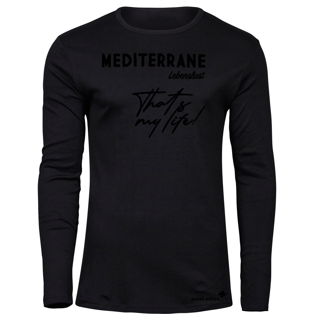 MEDITERRAN Men №4 – Schwarzes Langarm T-Shirt Ton in Ton