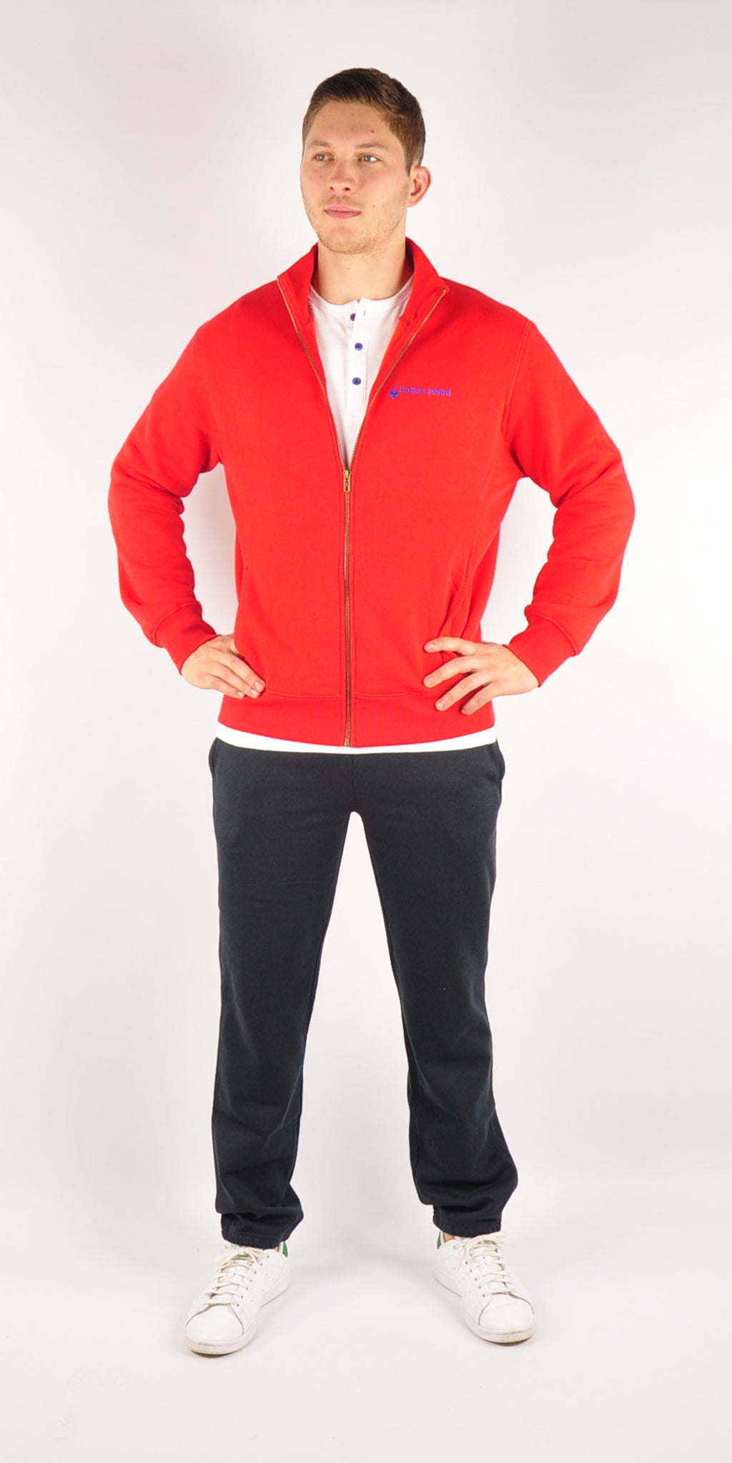 Maxi №3 – Dunkelblaue Jogginghose mit weißem Druck