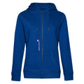 Melanie №4 – Blitzblaue Kapuzenjacke mit rosa Logostickerei