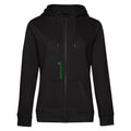 Melanie №2 – Schwarze Kapuzenjacke mit grüner Logostickerei