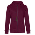 Melanie №7 – Weinrote Kapuzenjacke mit grüner Logostickerei