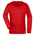 Sibylle №6 – Rotes Langarm-T-Shirt mit blauem Stick