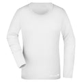 Sibylle №2 – Weißes Langarm-T-Shirt mit weißem Ton-in-Ton-Stick