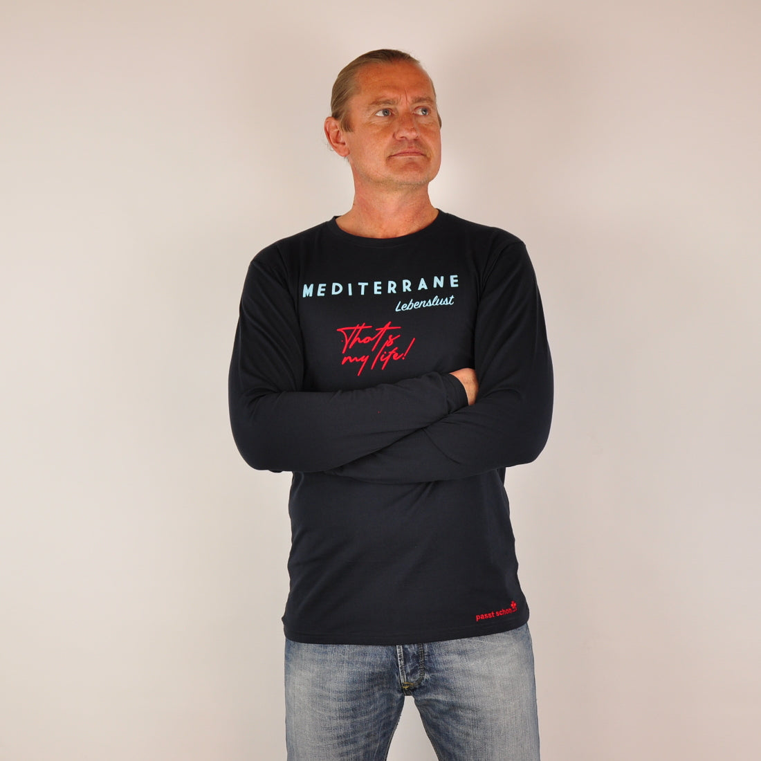 MEDITERRAN Men №5 – Dunkelblaues Langarm T-Shirt