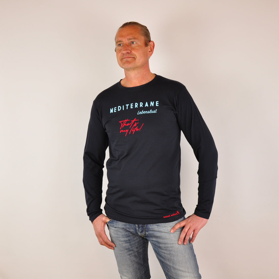 MEDITERRAN Men №5 – Dunkelblaues Langarm T-Shirt