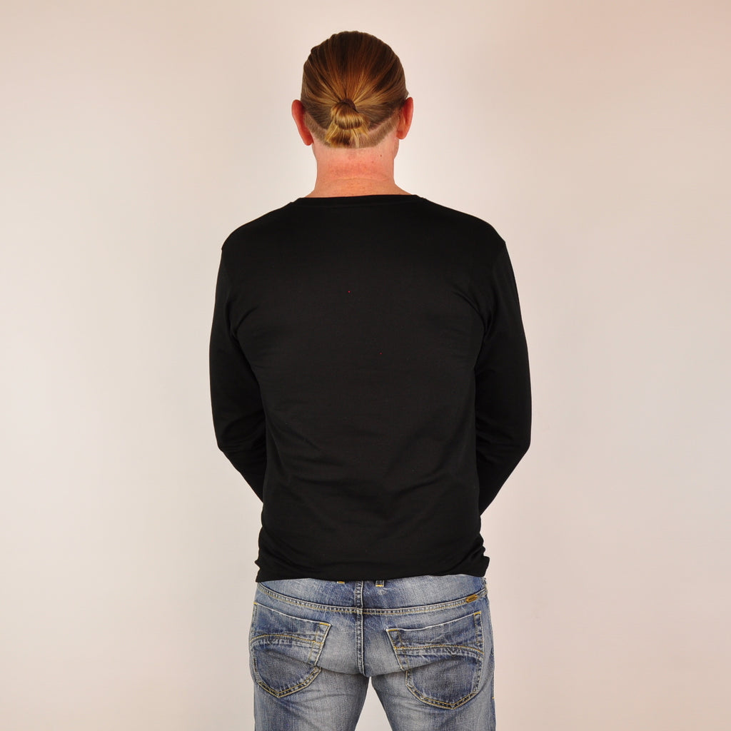 MEDITERRAN Men №4 – Schwarzes Langarm T-Shirt Ton in Ton