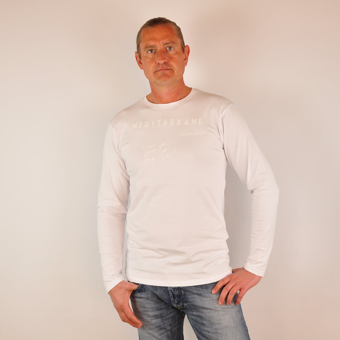 MEDITERRAN Men №2 – Weißes Langarm T-Shirt