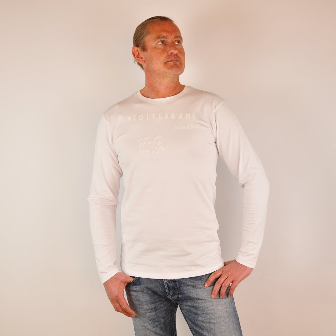 MEDITERRAN Men №2 – Weißes Langarm T-Shirt