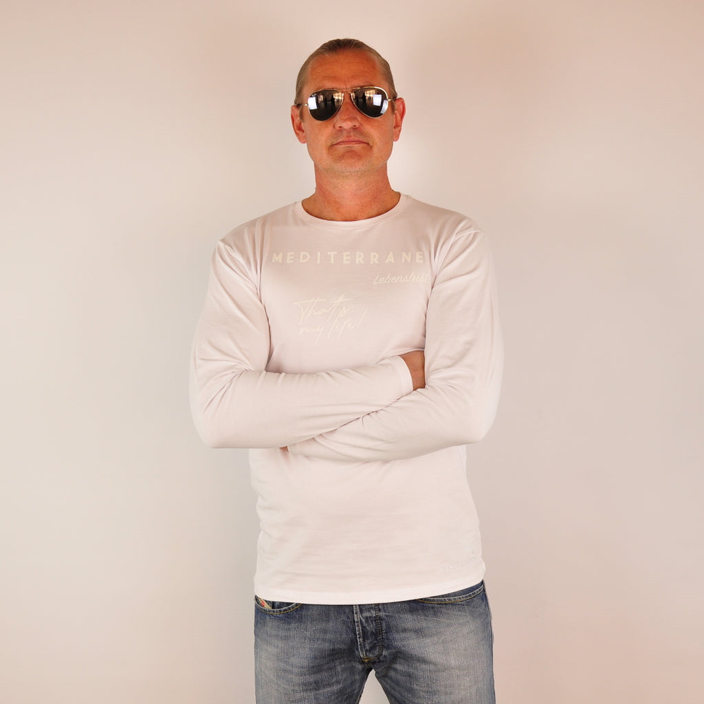 MEDITERRAN Men №2 – Weißes Langarm T-Shirt