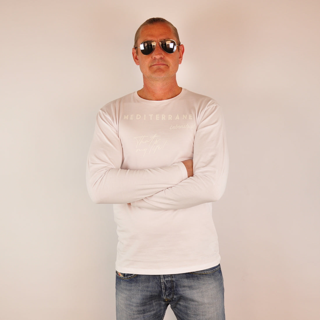 MEDITERRAN Men №2 – Weißes Langarm T-Shirt