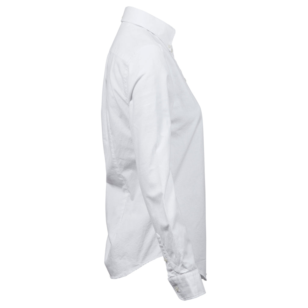 Marry №1 – Weiße Oxford-Bluse mit dezenter Weiß-Gelb-Stickerei