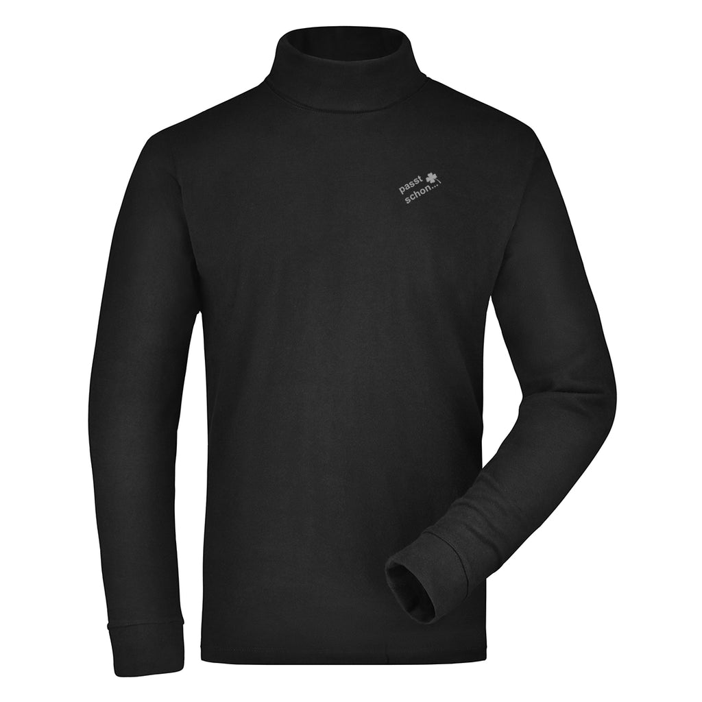 Christian №2 – Schwarzer Rollkragenpullover aus 100 % Baumwolle