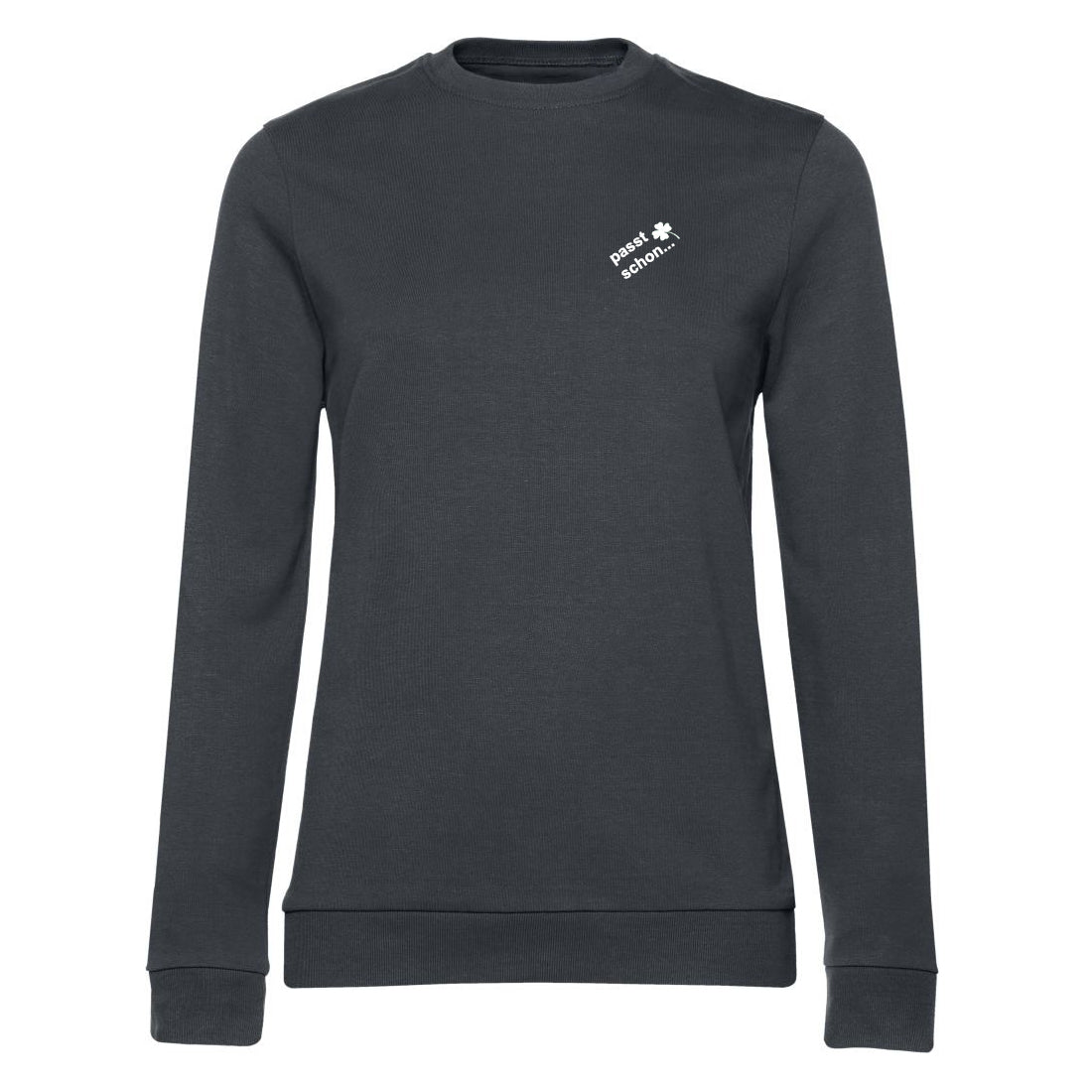 Anna №4 – Dunkelgrauer Light Sweater mit weißer Logostickerei