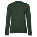Anna №12 – Dunkelgrüner Light Sweater mit roter Logostickerei