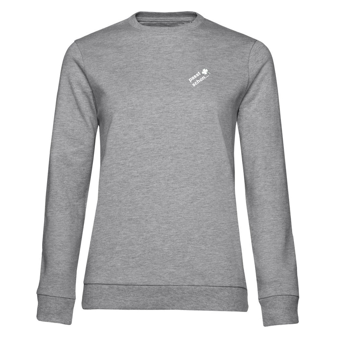 Anna №10 – Hellgrauer Light Sweater mit weißer Logostickerei