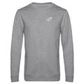 Robert №8 – Grau meliertes leichtes Sweatshirt mit weißer Logostickerei