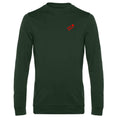 Robert №9 – Jagdgrünes leichtes Sweatshirt mit roter Logostickerei