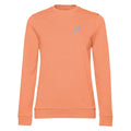 Anna №20 – Melonenfarbener Light Sweater mit blauer Logostickerei