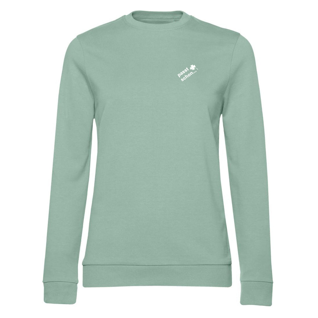 Anna №14 – Lindgrüner Light Sweater mit weißer Logostickerei