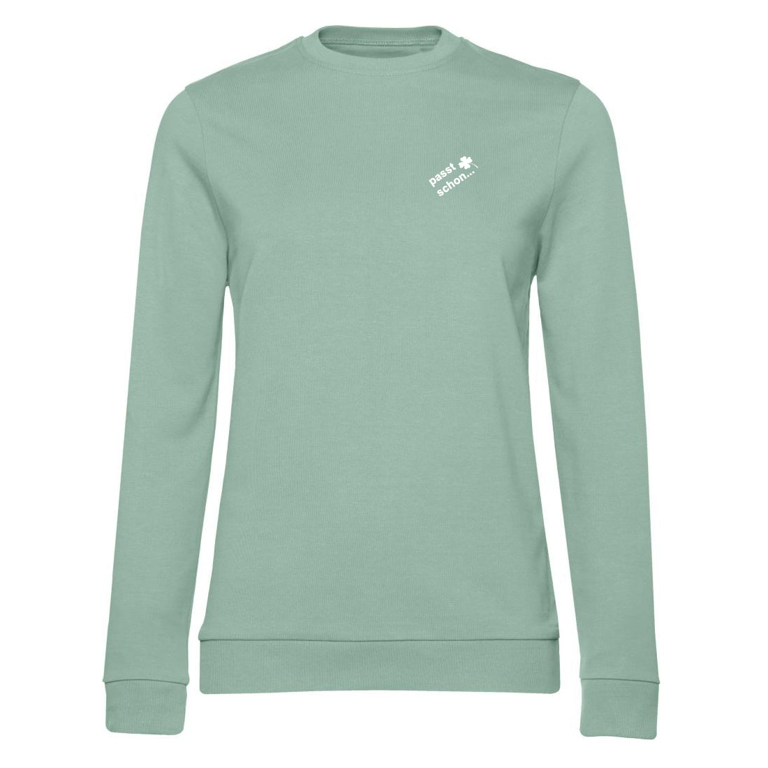 Anna №14 – Lindgrüner Light Sweater mit weißer Logostickerei