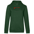 Lisi №9 – Dunkelgrüner Hoodie mit rotem Logodruck