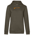 Lisi №8 – Khakifarbener Hoodie mit orangem Logodruck