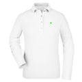 BLACK AND WHITE №7 – Weißes Herren Langarm-Poloshirt mit Vierklee-Stick
