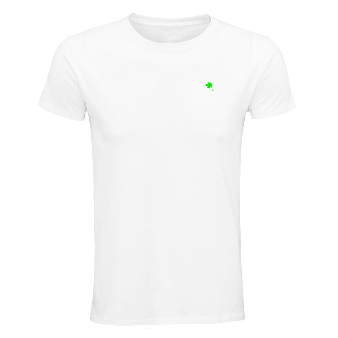 BLACK AND WHITE №1 – Weißes Herren T-Shirt mit Vierklee-Stick