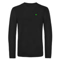 BLACK AND WHITE №4 – Schwarzes Herren Langarm T-Shirt mit Vierklee-Stick